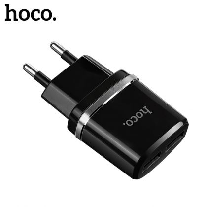 Зарядное устройство Hoco C12 2USB 2.4A + Cable Micro, Black