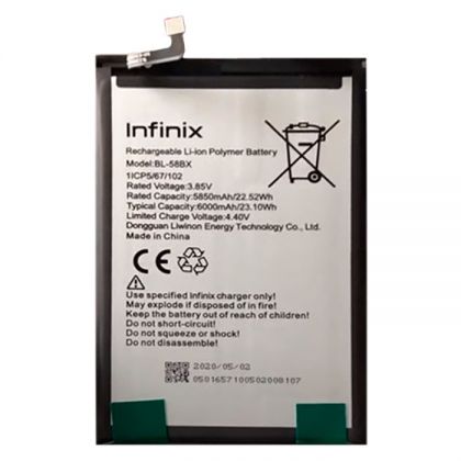 Батарея Infinix BL-58BX Hot 10 Play 11 Play 12 Play 6000 mAh /Original PRC/ 12 мес. гарантии