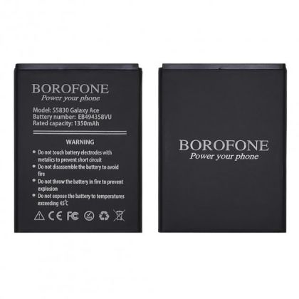Батарея Borofone EB494358VU для Samsung S5830/ S5660/ S5670/ S5839/ S6102/ S6500/ S6802/ S7250/ S7500