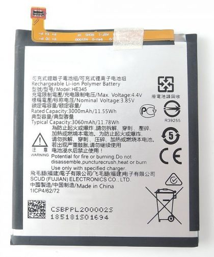 Батарея для Nokia 6.1 Dual Sim (TA-1043)/ 6.1 Single Sim (TA-1050) HE345 /Original PRC/ 12 мес. гарантии