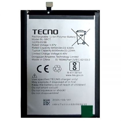 Батарея для Tecno BL-58CT Spark 7, 6000 mAh /Original PRC/ 12 мес. гарантии