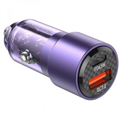 Авто Зарядное Устройство Borofone BZ20A Smart 83W dual port PD65W+QC3.0 Фиолетовый