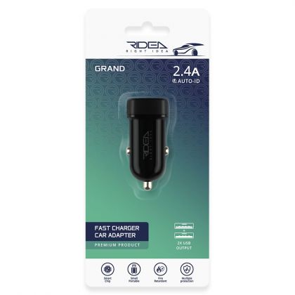 Авто Зарядное Устройство Ridea RCC-21012 Grand 2USB 2.4 A Черный