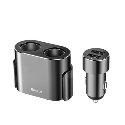 Автомобильное ЗУ Baseus 2 USB / Two Cigarette Lighter CRDYQ-01 Black
