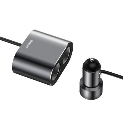 Автомобильное ЗУ Baseus 2 USB / Two Cigarette Lighter CRDYQ-01 Black