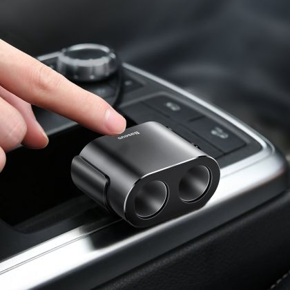 Автомобильное ЗУ Baseus 2 USB / Two Cigarette Lighter CRDYQ-01 Black