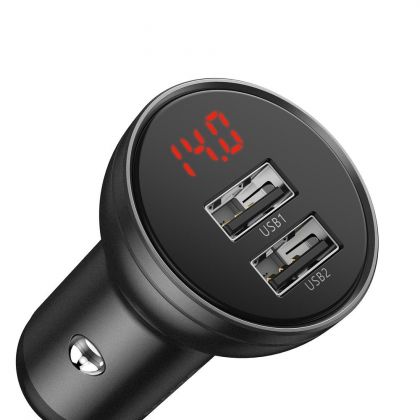 Автомобильное ЗУ Baseus Digital Display CCBX-0G 2.4A Black-Gray