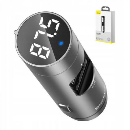 Автомобильное ЗУ Baseus Energy Column Bluetooth FM Launcher 3,1A 2USB CCNLZ-0G Gray