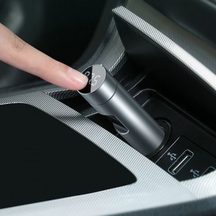 Автомобильное ЗУ Baseus Energy Column Bluetooth FM Launcher 3,1A 2USB CCNLZ-0G Gray