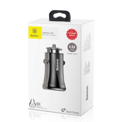 Автомобильное ЗУ Baseus Gentleman 4.8A 2USB CCALL-GB01 Black