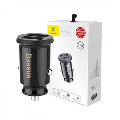Автомобильное ЗУ Baseus Grain Dual CCALL-ML-01 3,1A Black
