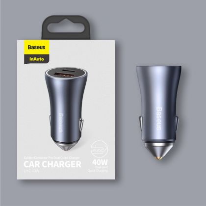 Автомобильное ЗУ Baseus PD+QC3.0 40W CCJD-0G Gray