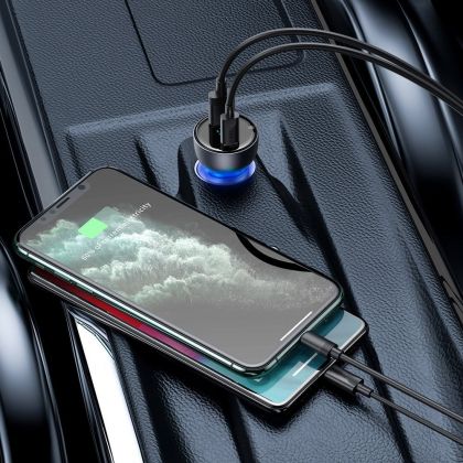 Автомобильное ЗУ Baseus Particular Digital Display PPS Dual Quick Charger 65W USB + Type-C CCKX-C0 Стальной