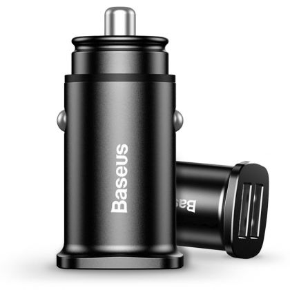 Автомобильное ЗУ Baseus Square Metal CCALL-DS-01 5A Black