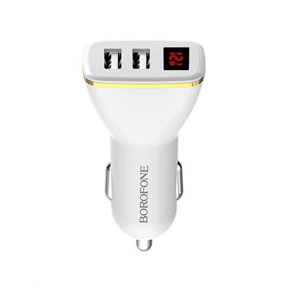Автомобильное ЗУ Borofone BZ11 Digital Display 2USB 2.1A White