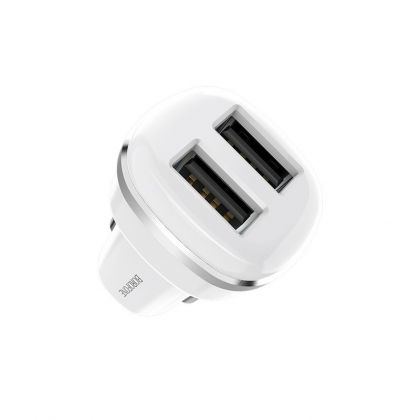 Автомобильное ЗУ Borofone BZ12 2.4A 2 USB + Кабель USB to Micro White
