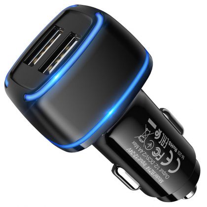 Автомобильное ЗУ Borofone BZ14 Type-C 2USB 2.4A Black