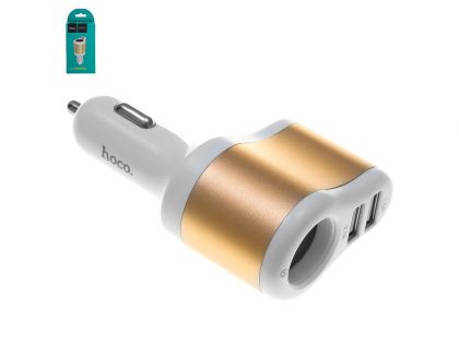 Автомобильное ЗУ Hoco UC206 (2USB/ 3.1A) с гнездом прикуривателя White