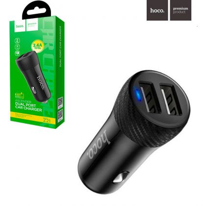 Автомобильное ЗУ Hoco Z21 (2USB/ 3.4A) Black