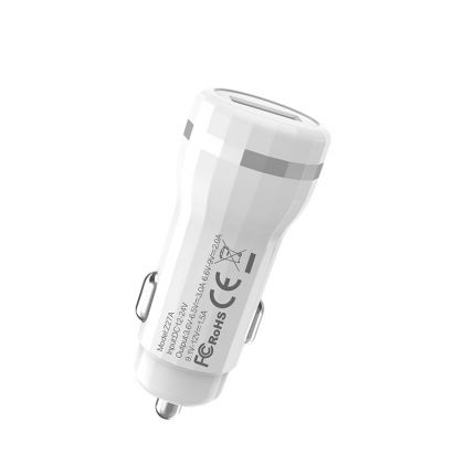 Автомобильное ЗУ Hoco Z27A Staunch Single QC3.0 18W White