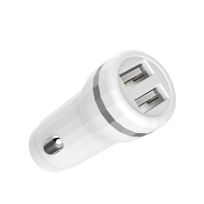 Автомобильное ЗУ Hoco Z27 (2USB/ 2.4A) + Lightning White