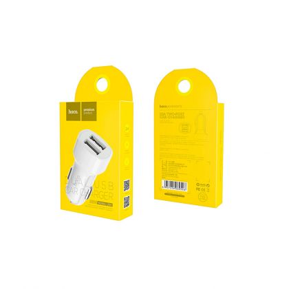 Автомобильное ЗУ Hoco Z2A (2USB/ 2.4A) White