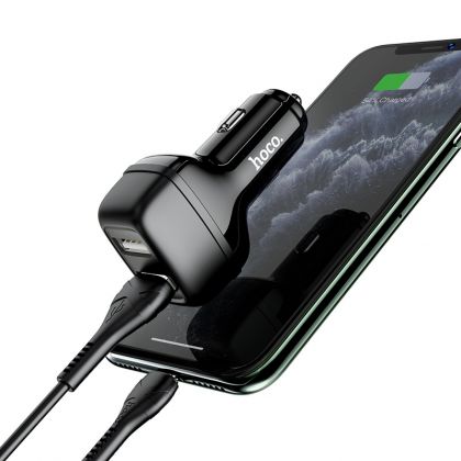 Автомобильное ЗУ Hoco Z36 (2USB/ 2.4A) + Cable Type-C Black