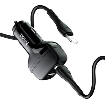 Автомобильное ЗУ Hoco Z36 Leader Lightning 2USB Black