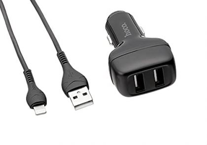 Автомобильное ЗУ Hoco Z36 Leader Lightning 2USB Black