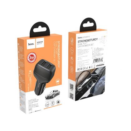 Автомобильное ЗУ Hoco Z36 Leader Lightning 2USB Black