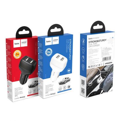 Автомобильное ЗУ Hoco Z36 Lightning 2USB White