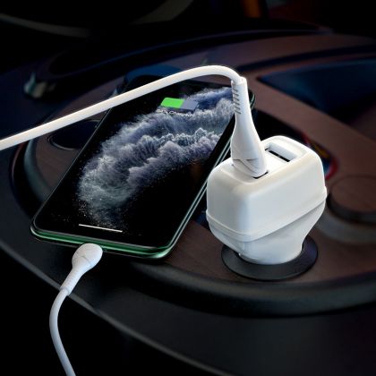 Автомобильное ЗУ Hoco Z36 Micro 2USB White