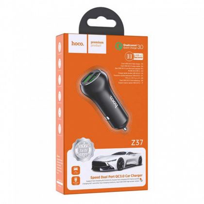 Автомобильное ЗУ Hoco Z37 Dual QC3.0 Black