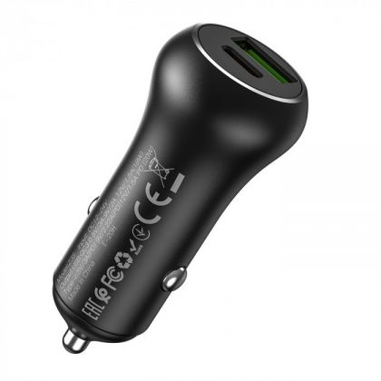 Автомобильное ЗУ Hoco Z38 PD 1USB 20W + 1Type-C QC3.0 black