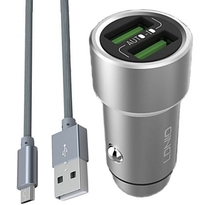 Автомобильное ЗУ LDNIO C302 3.6A 2USB / micro-USB