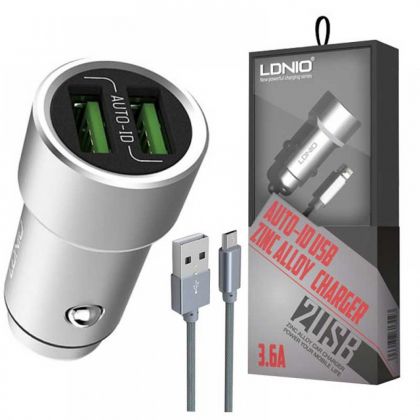 Автомобильное ЗУ LDNIO C401 3.6A 2USB / micro-USB