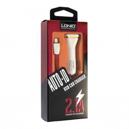 Автомобильное ЗУ LDNIO DL-C219 2.1A 2USB / micro-USB