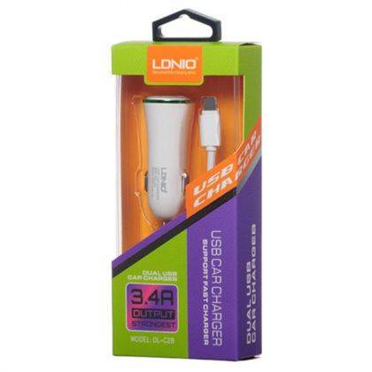 Автомобильное ЗУ LDNIO DL-C28 3.4A 2USB / micro-USB