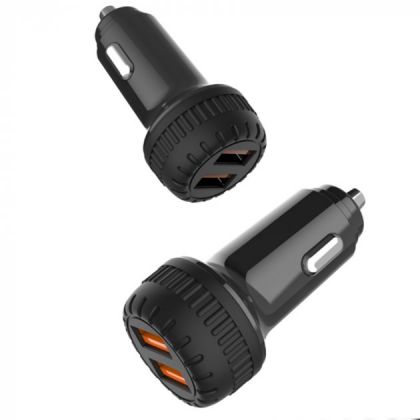 Автомобильное ЗУ Moxom MX-VC02 2.4A 2USB + Cable Type-C Black