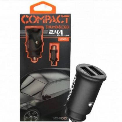 Автомобильное ЗУ Moxom MX-VC03 2.4A 2USB + Cable Lightning Black