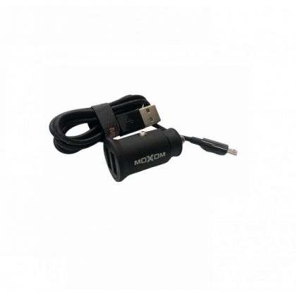 Автомобильное ЗУ Moxom MX-VC03 2.4A 2USB + Cable microUSB Black