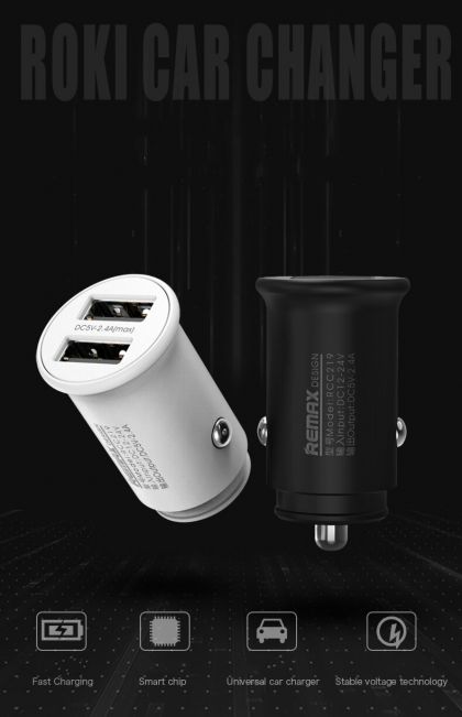 Автомобильное ЗУ Remax RCC-219 Roki 2.4A 2USB white