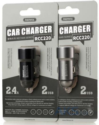 Автомобильное ЗУ Remax RCC-220 Rechan 2.4A 2USB black