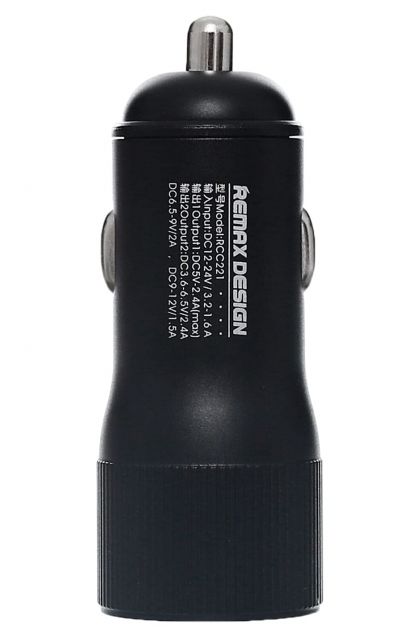 Автомобильное ЗУ Remax RCC-221 Retour 3.0A 2USB Quick Charge black