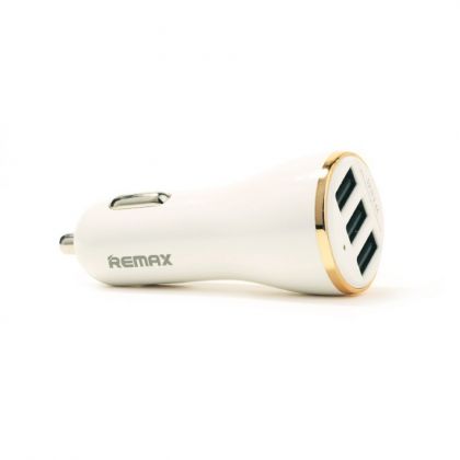 Автомобильное ЗУ Remax RCC303 Dolfin (3USB/ 3.4A) бело-золотой