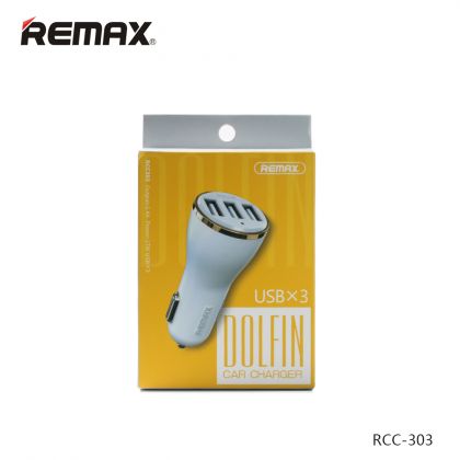 Автомобильное ЗУ Remax RCC303 Dolfin (3USB/ 3.4A) бело-золотой