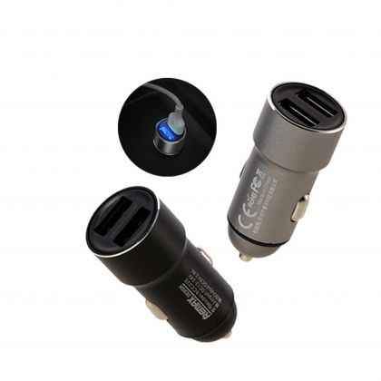 Автомобильное ЗУ Remax RCC 220 2 USB 2.4A Стальной
