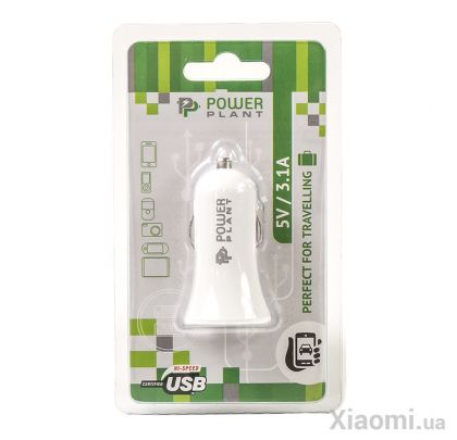 Автомобильное ЗУ PowerPlant 2xUSB: PDA, MP3, AUTO; 3.1A