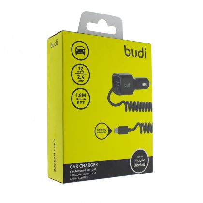 Автомобильное ЗУ Budi M8J066L 2.4A 1USB / Lightning