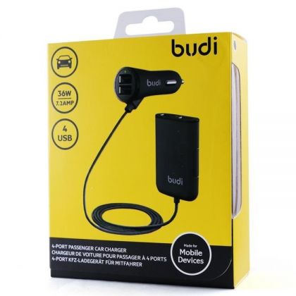 Автомобильное ЗУ Budi M8J068 7.2A 4USB / Lightning